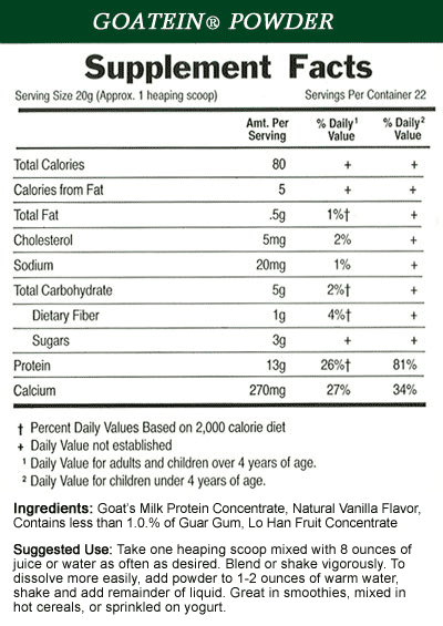 product supplement facts