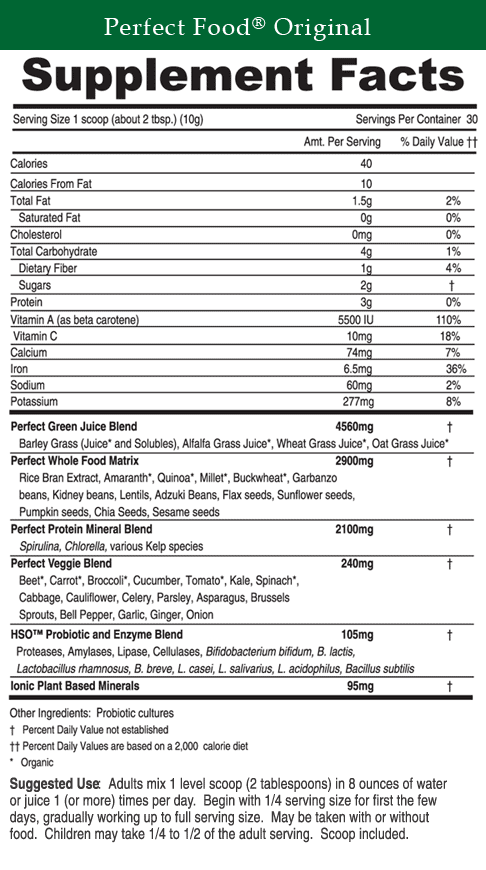 product supplement facts